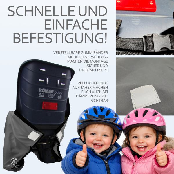 BAMBINIWELT Kinder Beinwärmer Beinabdeckung für Fahrradsitz, mit zusätzlichem Handmuff, kuscheliges Microflees, wind- und wasserabweisend